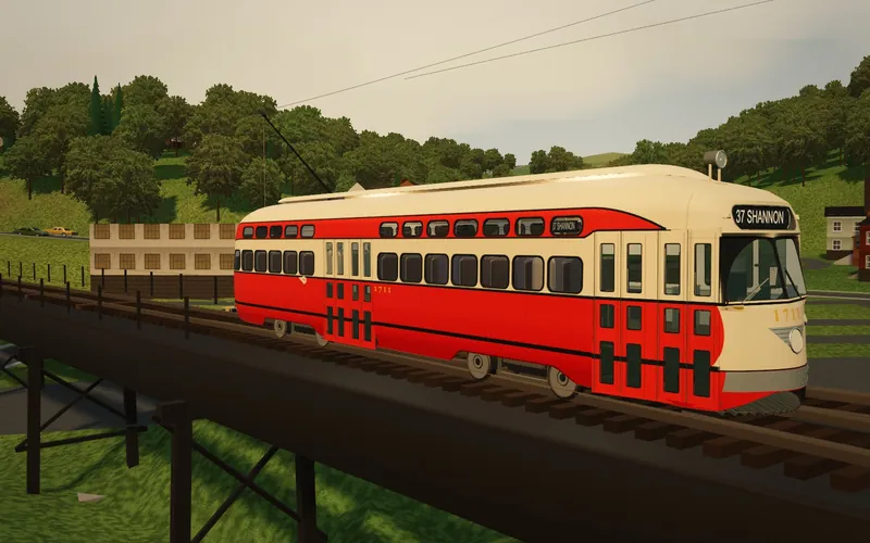 PCC 1711 in Pittsburgh Railways cream and red